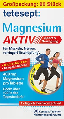 tetesept Magnesium Aktiv 400mg 90 Kompakt-Tabletten