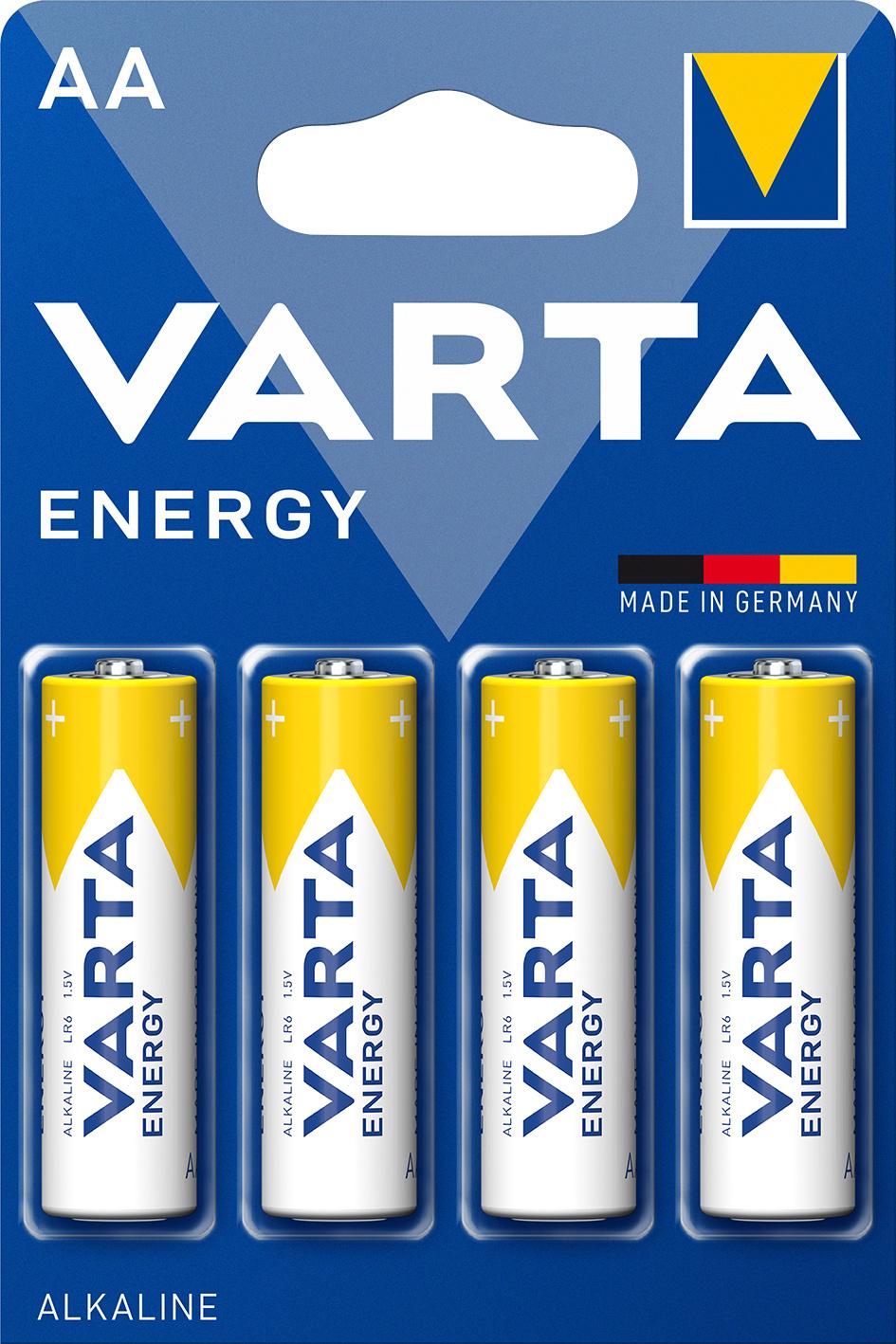 VARTA ENERGY, Alkaline Batterie, AA, Mignon, LR6, 4 Stück