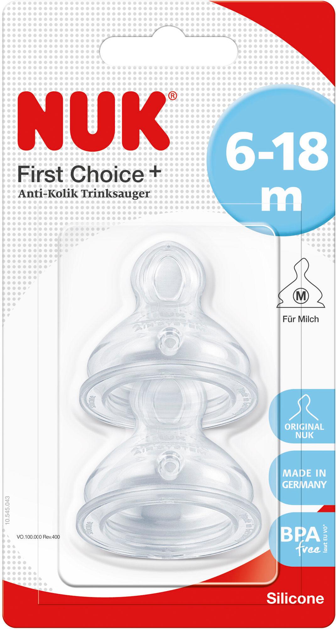 NUK First Choice Trinksauger Silikon Größe 2M - 2 Stück