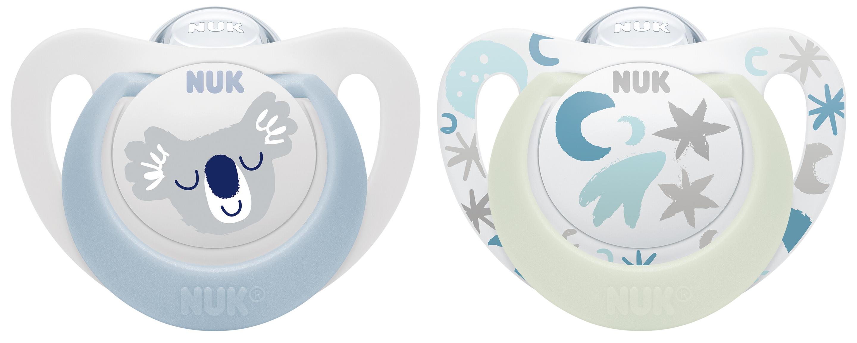 Produktbild NUK Schnuller Star Day&Night Silikon 0-6 Monate 2 von 2