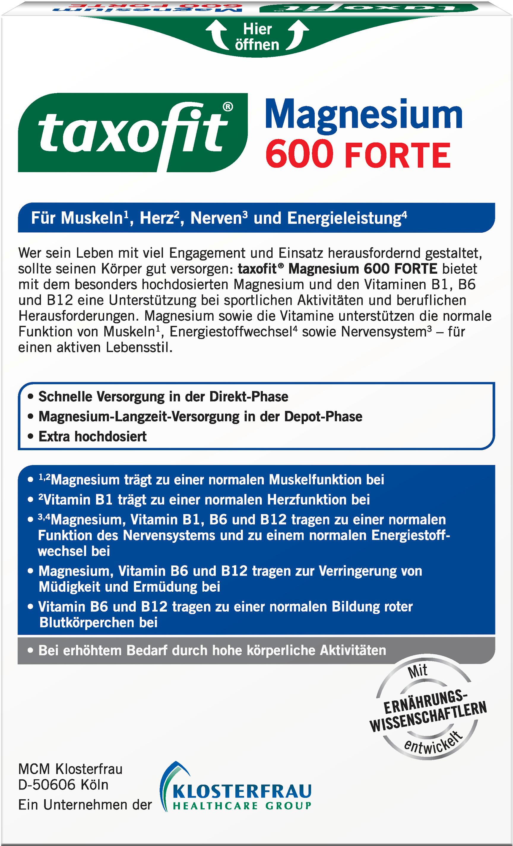 Produktbild TAXOFIT Magnesium 600 Depot Tabletten 30 St 2 von 4