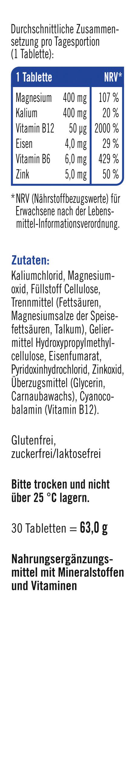 Produktbild TAXOFIT Magnesium 400 + Kalium 30 Tabletten 4 von 4