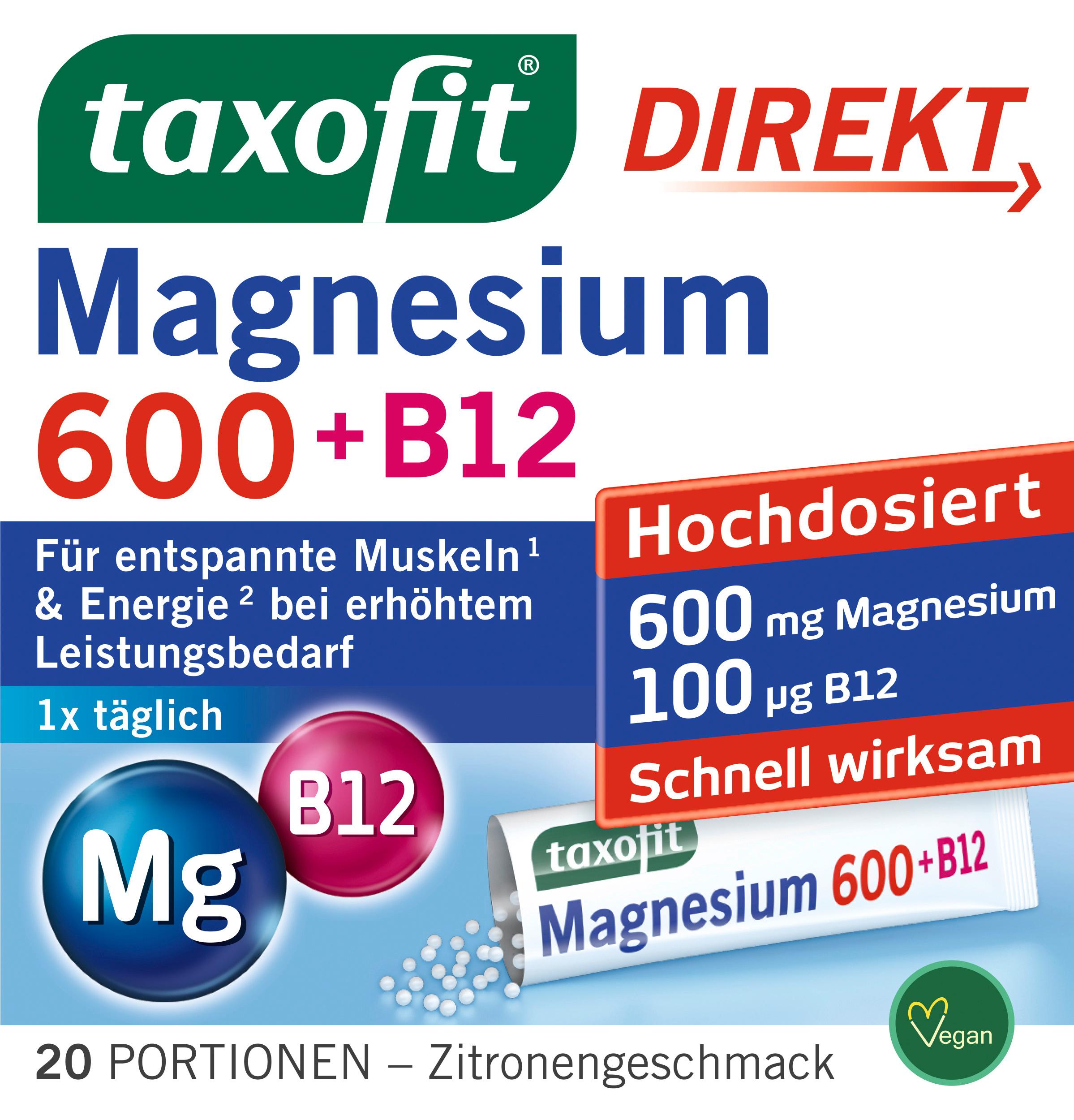 Taxofit Magnesium 600 + B12 Direkt