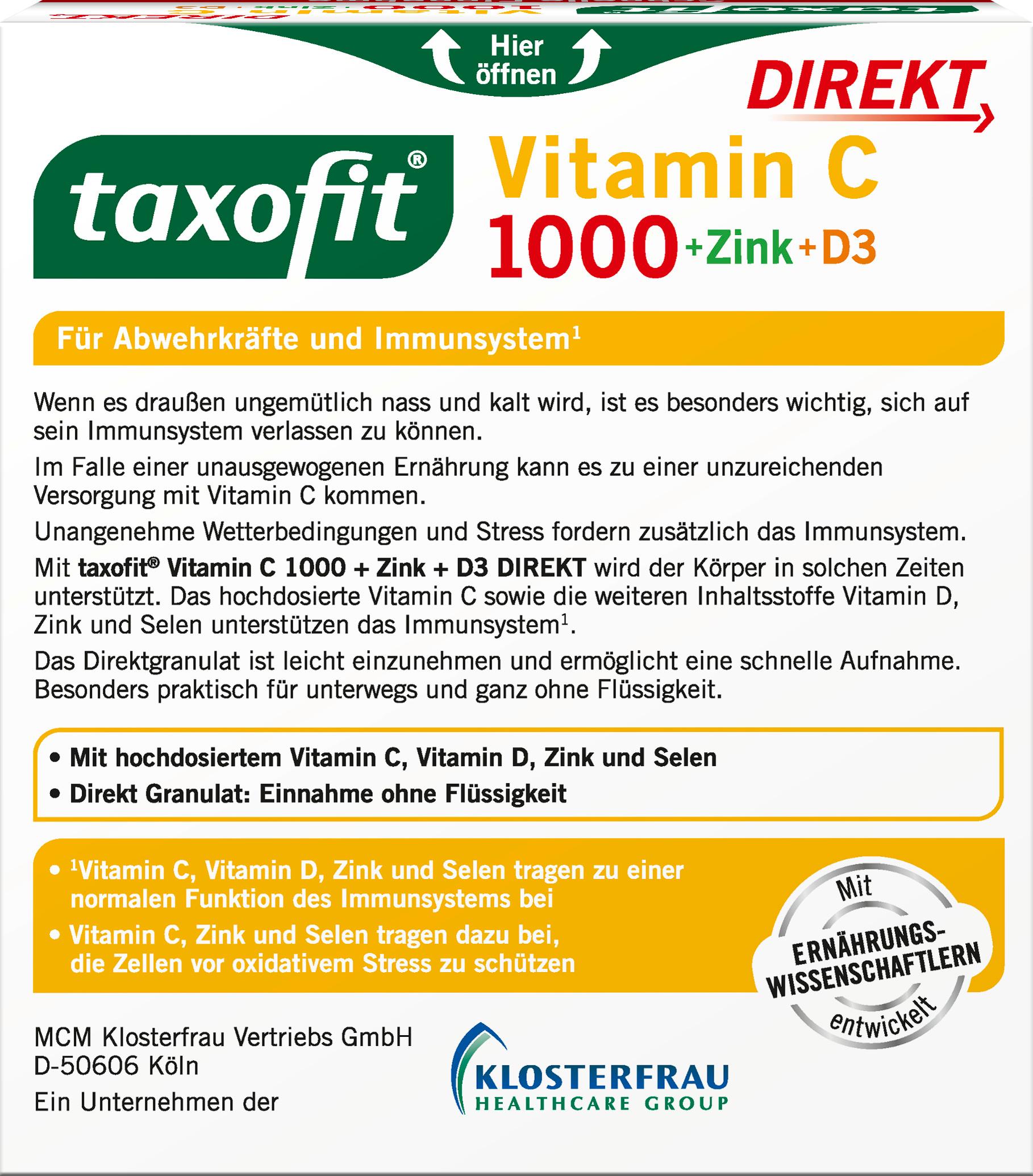 Produktbild Taxofit Vitamin C 1000 + Zink + D3 Direkt 2 von 4