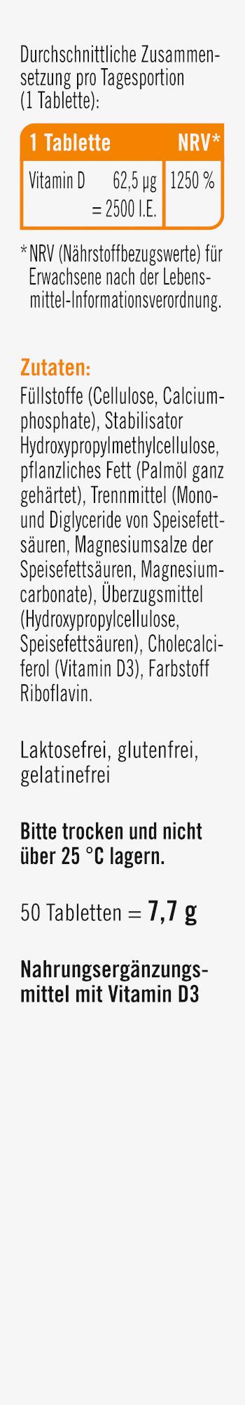 Produktbild Taxofit Vitamin D3 2500 I.E. 4 von 4