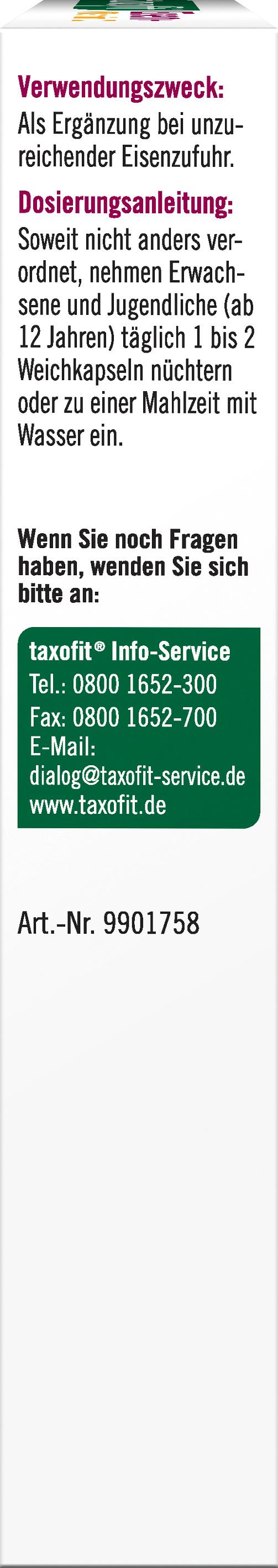 Produktbild Taxofit Eisen + Vitamin C  Kapseln 4 von 4