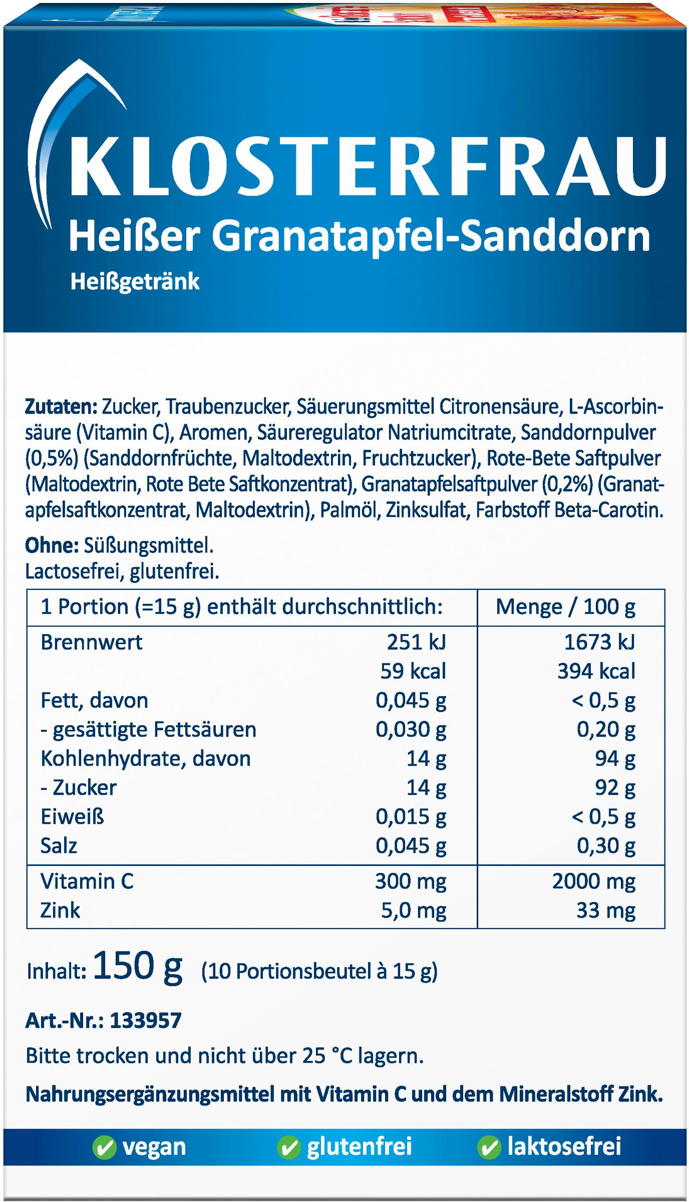 Produktbild KLOSTERFRAU Heisser Granatapfel Sanddorn 3 von 4