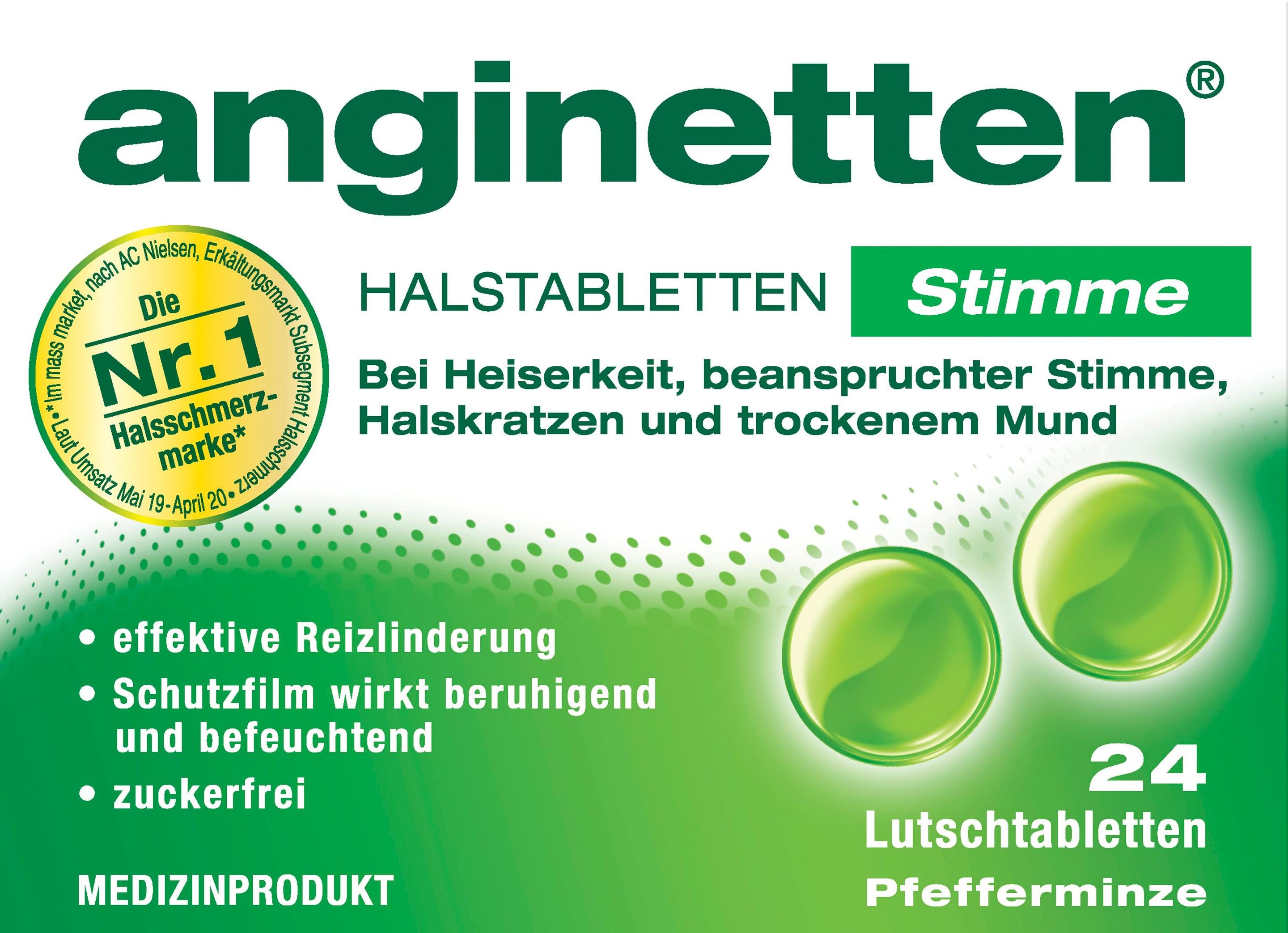 Anginetten Stimme Halstabletten Pfefferminze