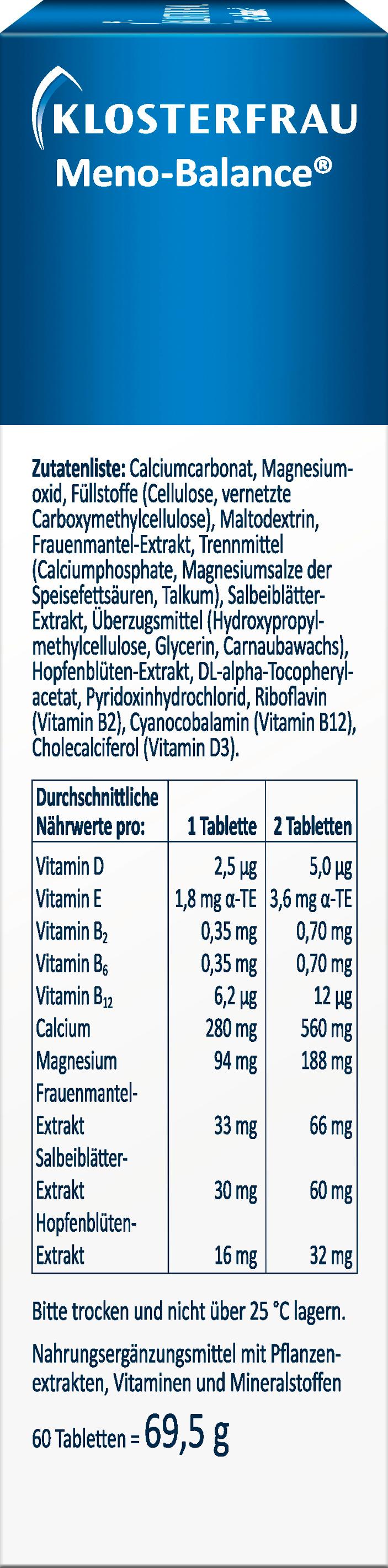Produktbild Klosterfrau Meno-Balance Tabletten 60 St 3 von 4
