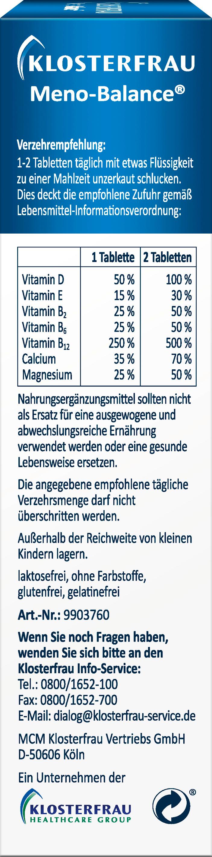 Produktbild Klosterfrau Meno-Balance Tabletten 60 St 4 von 4