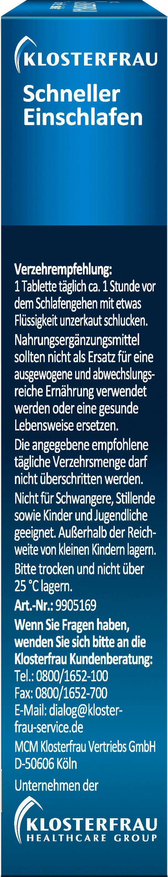 Produktbild Klosterfrau Schneller Einschlafen Melatonin 4 von 4