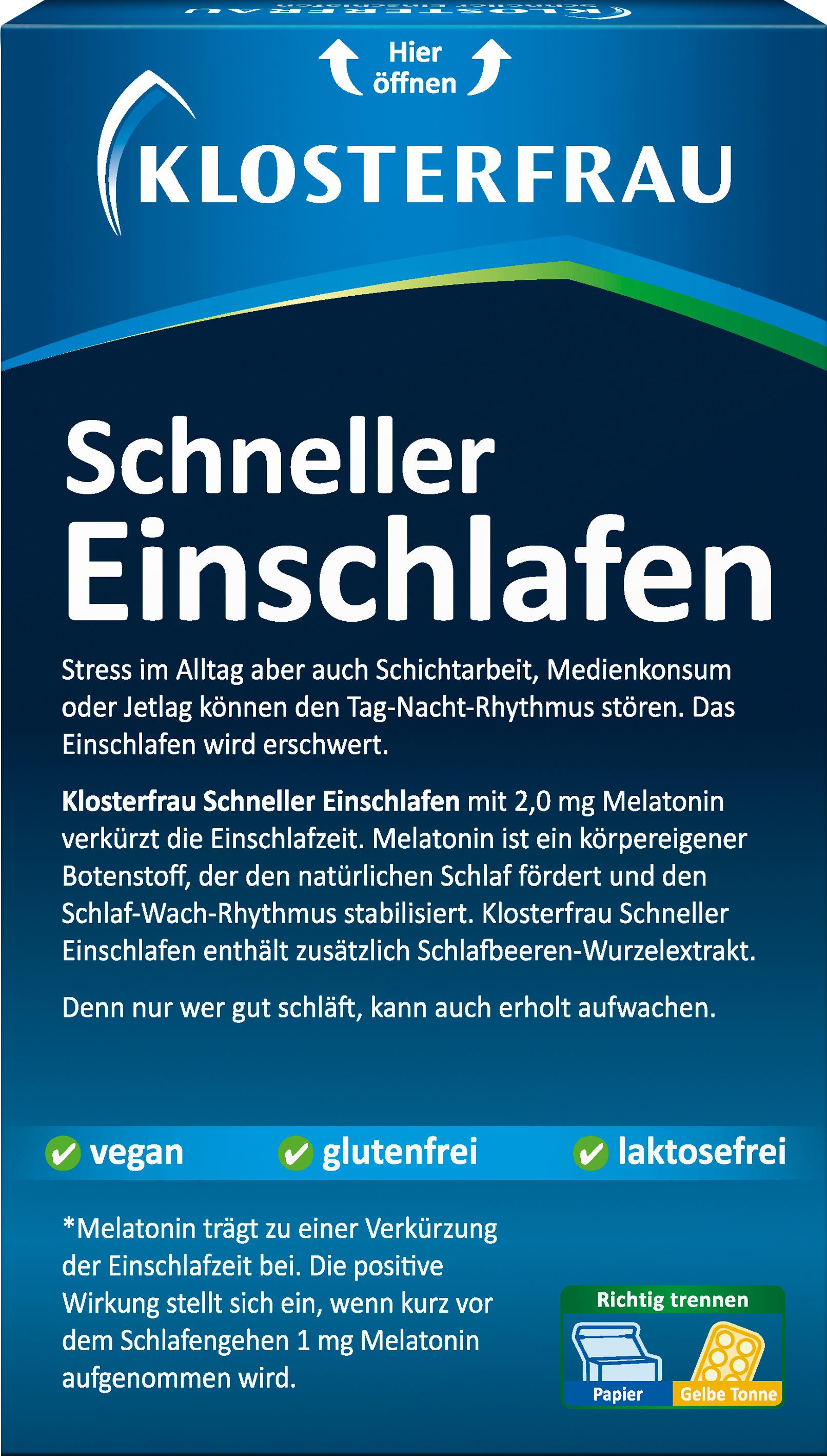 Produktbild Klosterfrau Schneller Einschlafen Melatonin 2 von 4