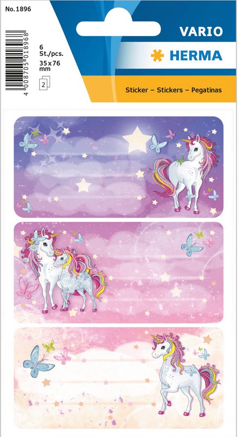 HERMA 	Schuletiketten Einhorn Best Friends, beglimmert