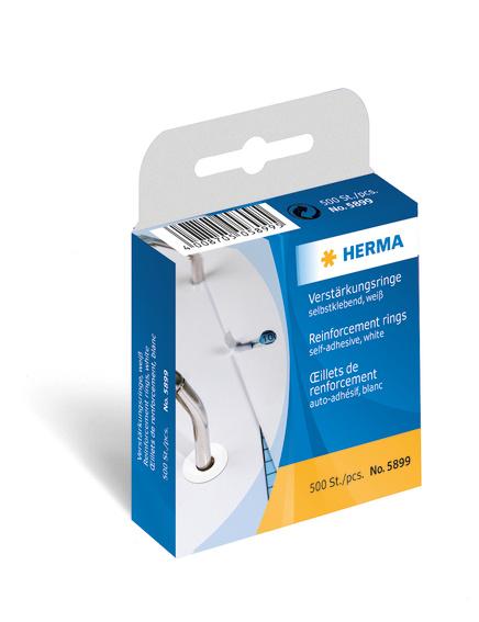 HERMA Verstärkungsringe selbstklebend auf Rolle Ø 12 mm weiß 500 Stück