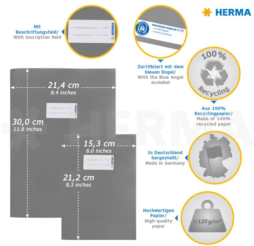 Produktbild HERMA Hefthülle A4 aus Papier weiss 2 von 2