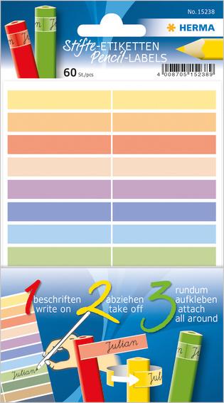 HERMA Stifte-Etiketten Namensaufkleber für Buntstifte, 10x46 mm selbstklebend