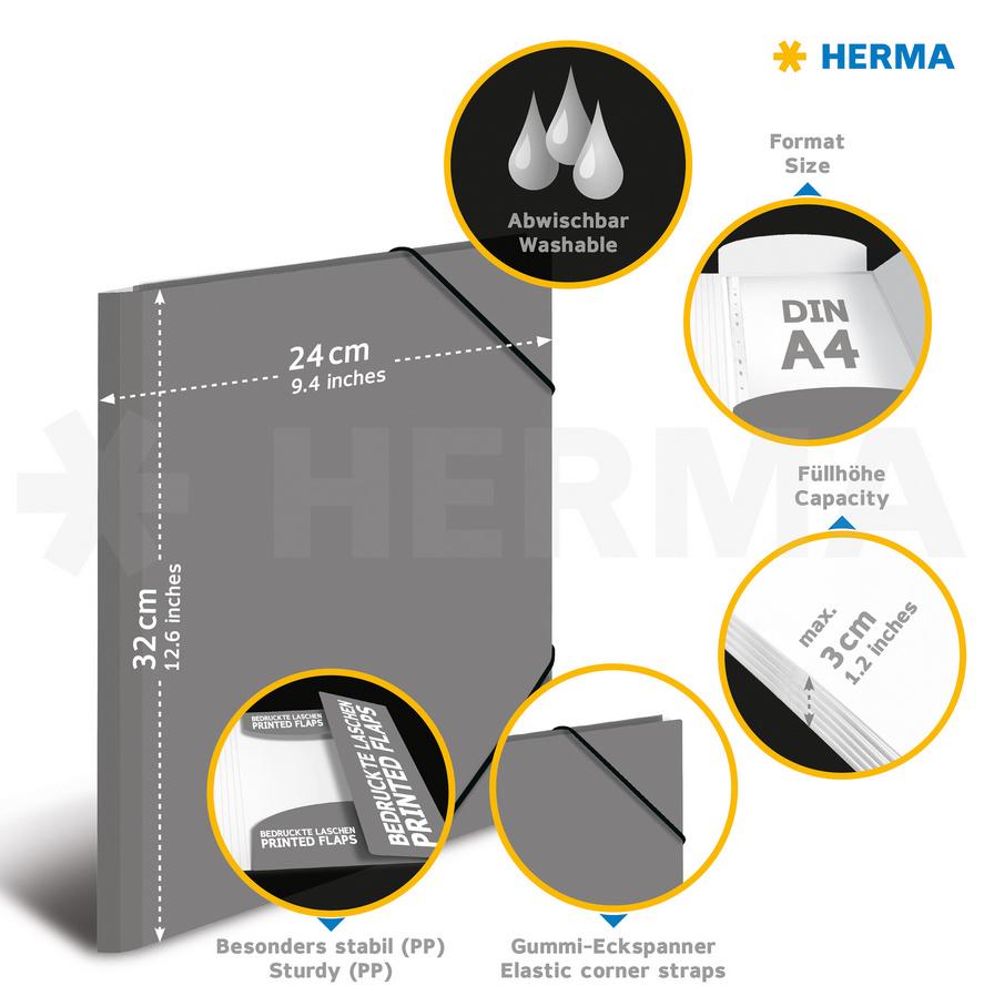 Produktbild HERMA Sammelmappe A4 PP ArtLine sortiert 2 von 2