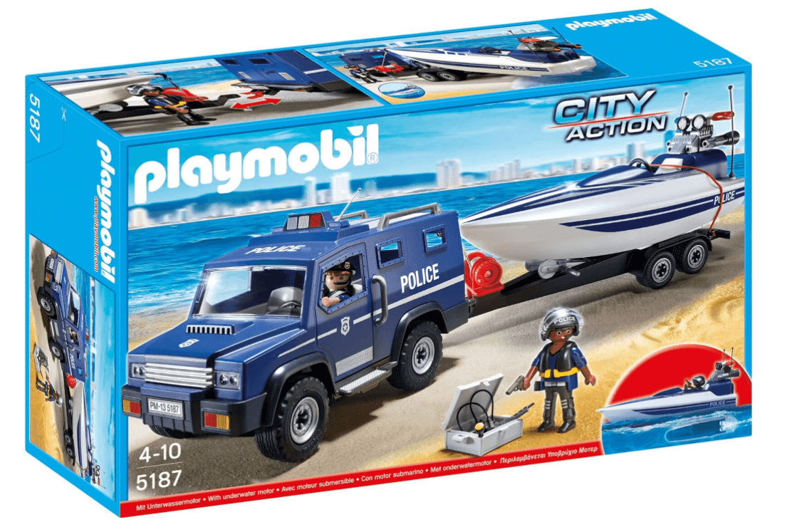 PLAYMOBIL 5187 - City Action - Polizei-Truck mit Speedboot