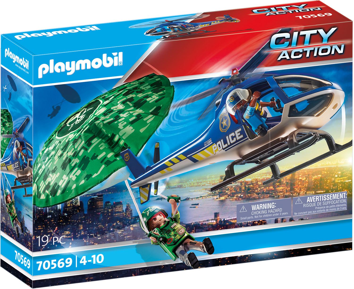 PLAYMOBIL 70569 - City Action - Polizei-Hubschrauber: Fallschirm-Verfolgung