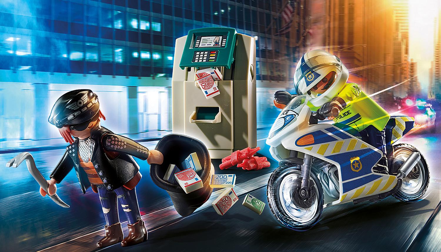 Produktbild PLAYMOBIL 70572 - City Action - Polizei-Motorrad: Verfolgung des Geldräubers 3 von 4