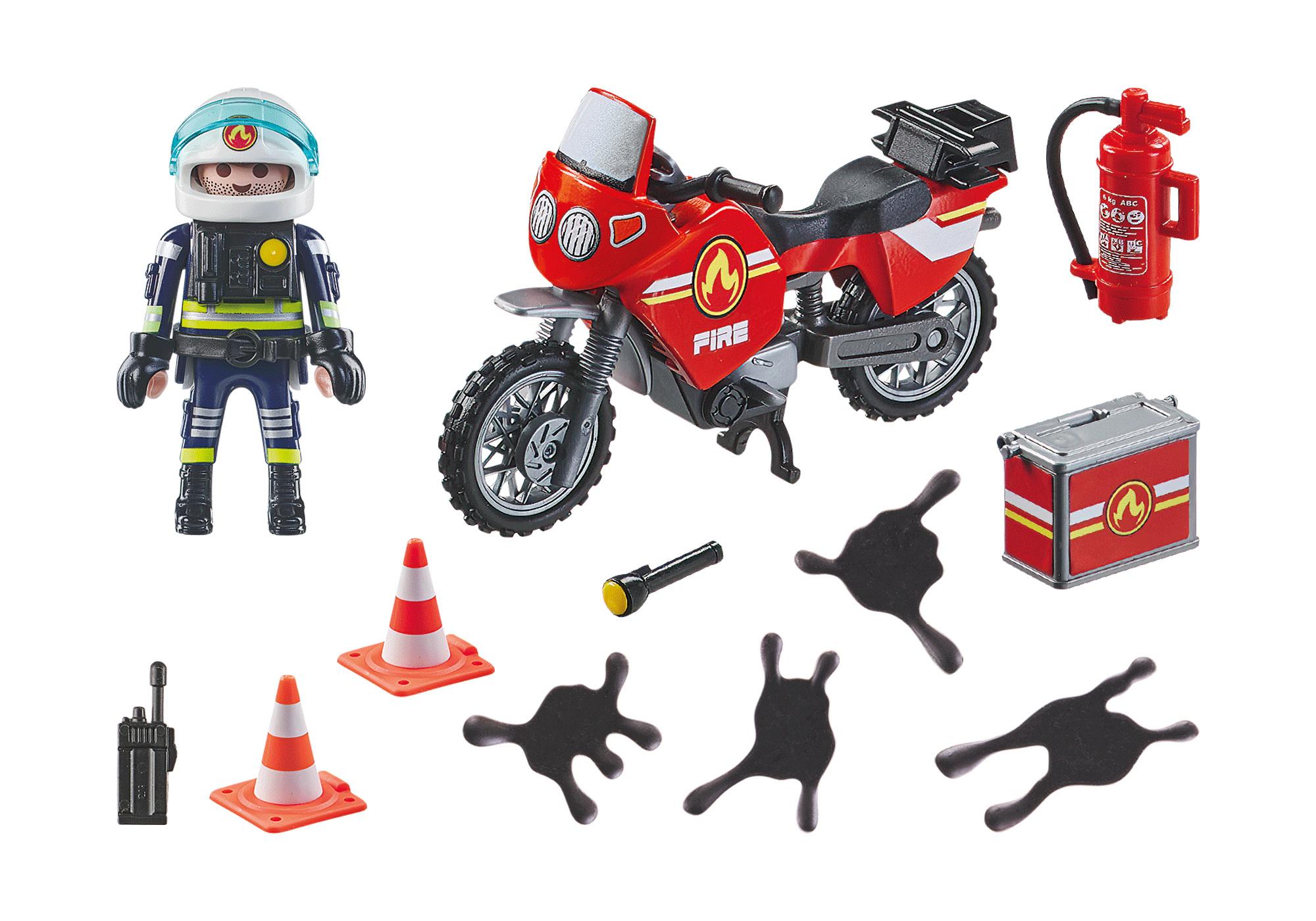 Produktbild PLAYMOBIL 71466 ACTION HEROES Feuerwehrmotorrad am Unfallort 2 von 4