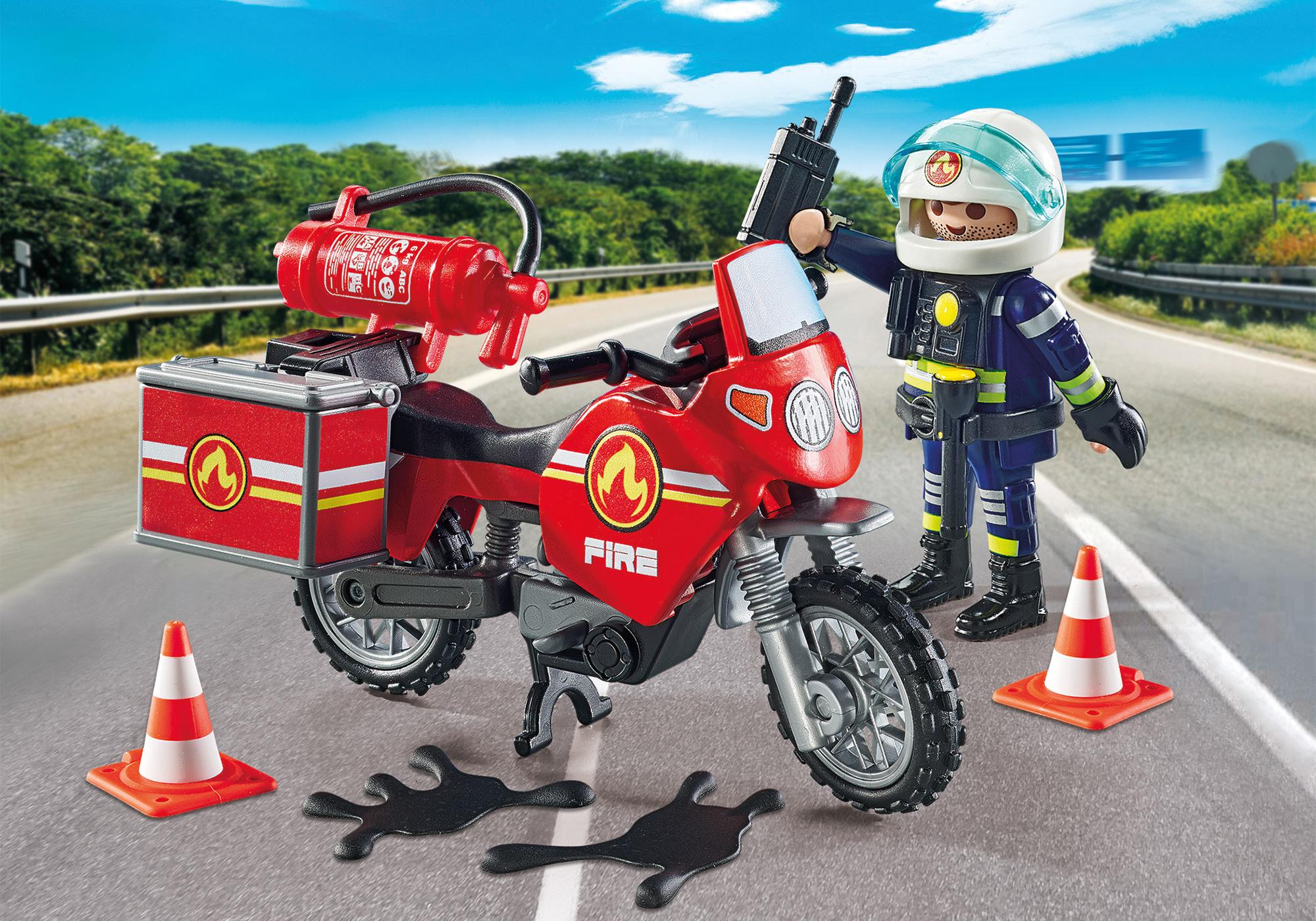 Produktbild PLAYMOBIL 71466 ACTION HEROES Feuerwehrmotorrad am Unfallort 4 von 4