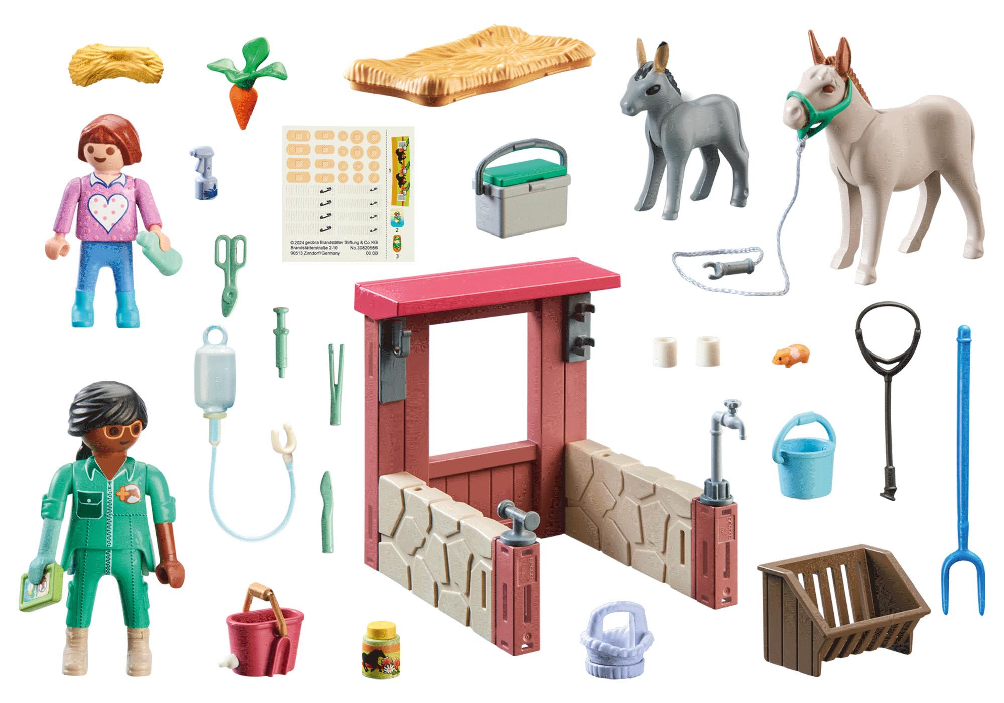 Produktbild PLAYMOBIL 71471 - Country - Tierarzteinsatz bei den Eseln 2 von 6