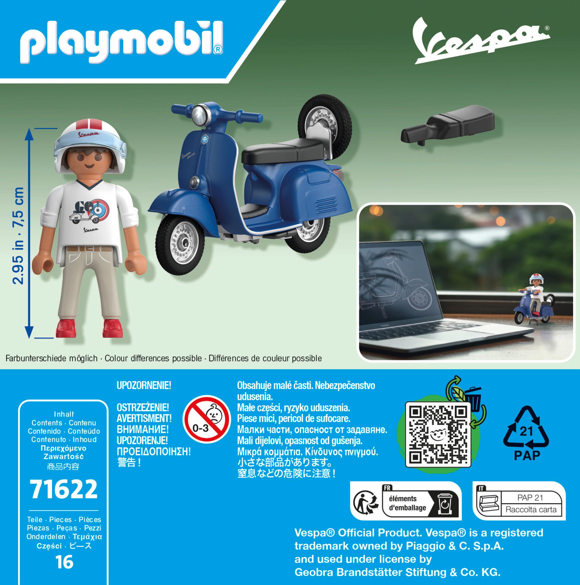 Produktbild PLAYMOBIL 71622 1969 Vespa 150 Sprint Veloce, Blau 2 von 4
