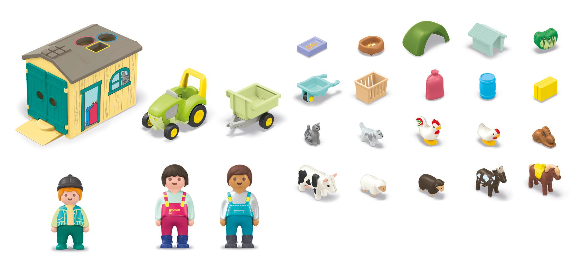 Produktbild PLAYMOBIL 71656 JUNIOR 1.2.3: Bauernhof-Abenteuer mit Traktor, Anhänger und tierischen Freunden 5 von 7