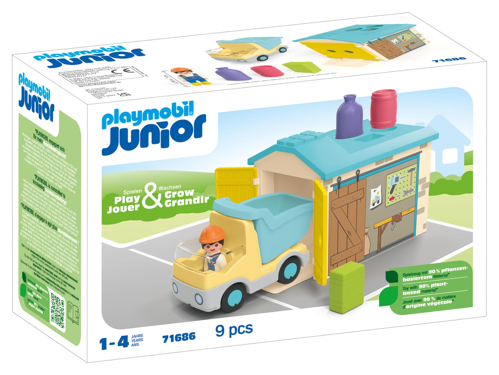 PLAYMOBIL 71686 JUNIOR LKW mit Sortiergarage
