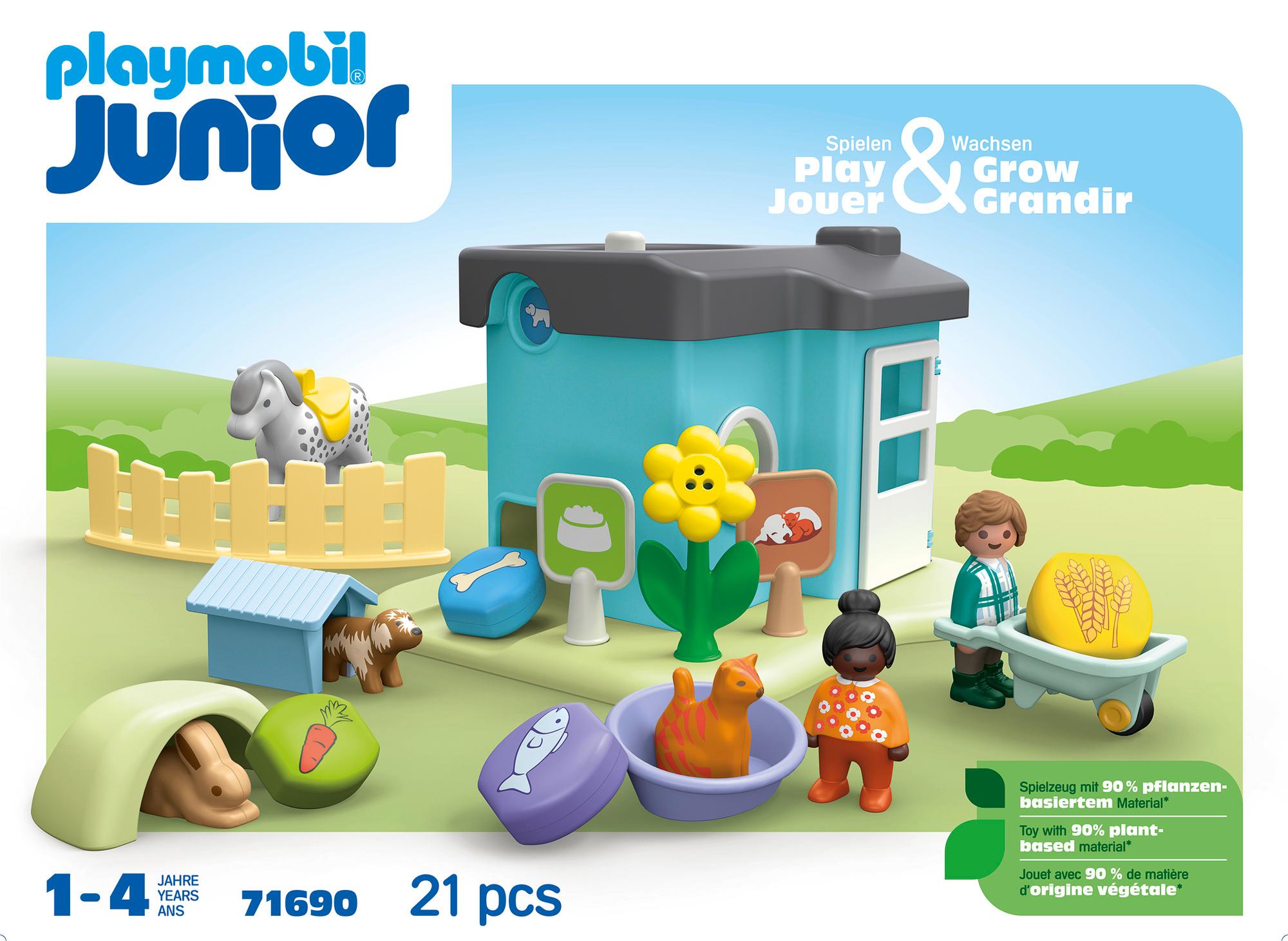 Produktbild PLAYMOBIL 71690 JUNIOR 1.2.3: Tierpension mit Futterspender 3 von 10