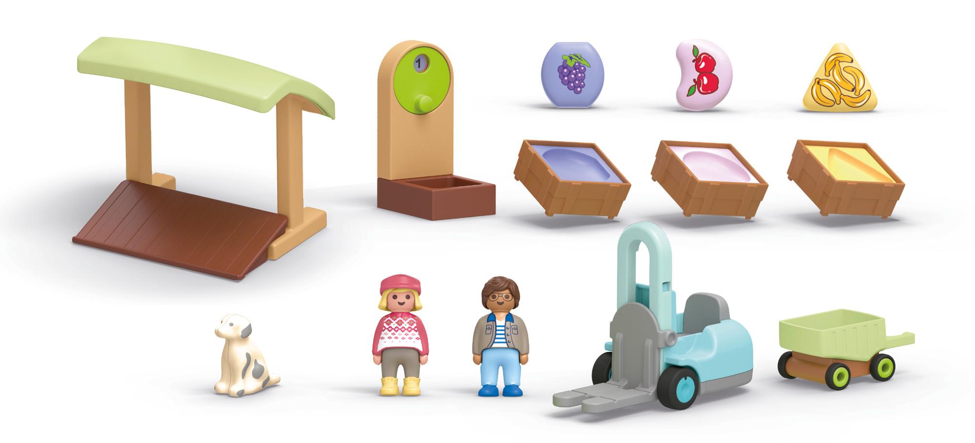 Produktbild PLAYMOBIL 71691 JUNIOR 1.2.3: Bio-Marktstand&Gabelstapler 7 von 10
