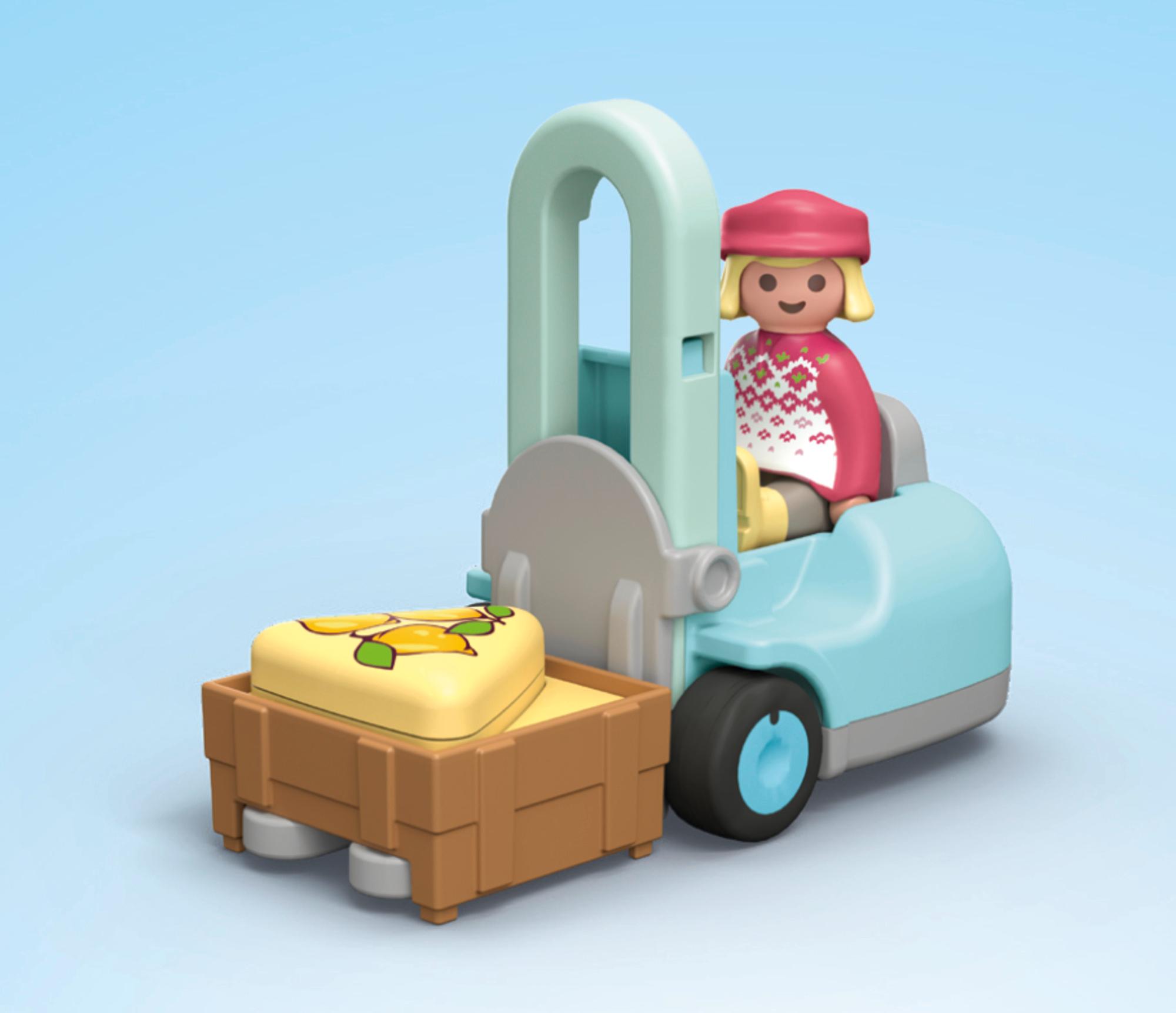Produktbild PLAYMOBIL 71691 JUNIOR 1.2.3: Bio-Marktstand&Gabelstapler 9 von 10