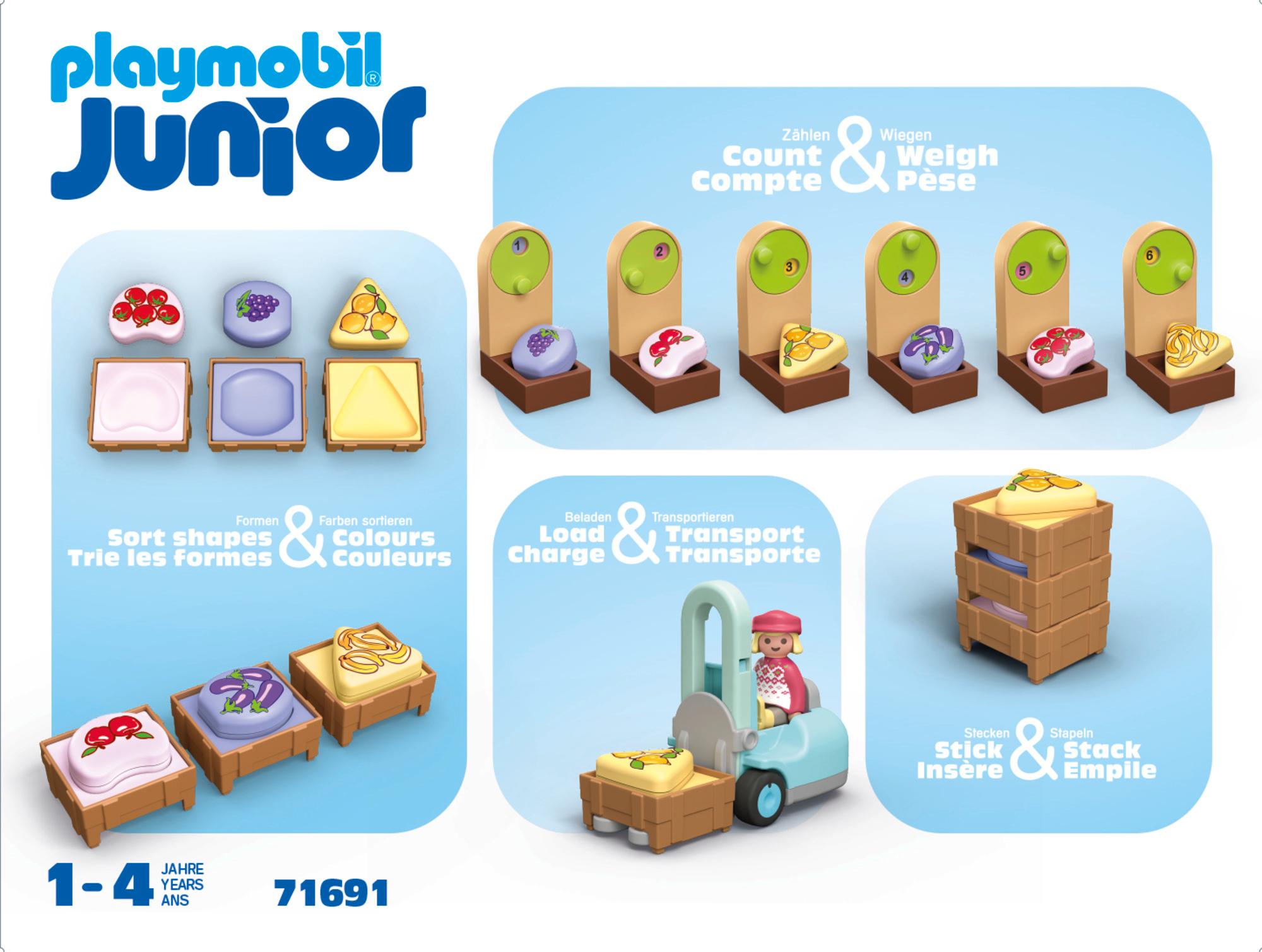 Produktbild PLAYMOBIL 71691 JUNIOR 1.2.3: Bio-Marktstand&Gabelstapler 2 von 10