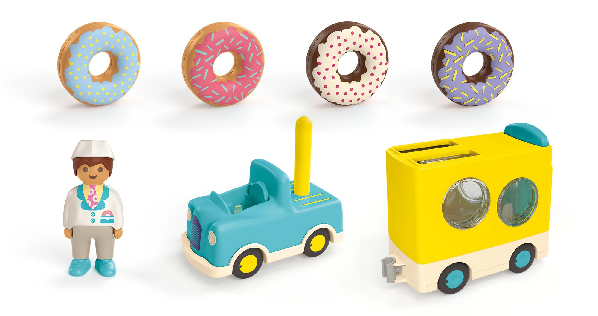 Produktbild PLAYMOBIL 71702 JUNIOR 1.2.3: Verrückter Donut Truck mit Stapel- und Sortierfunktion 4 von 9