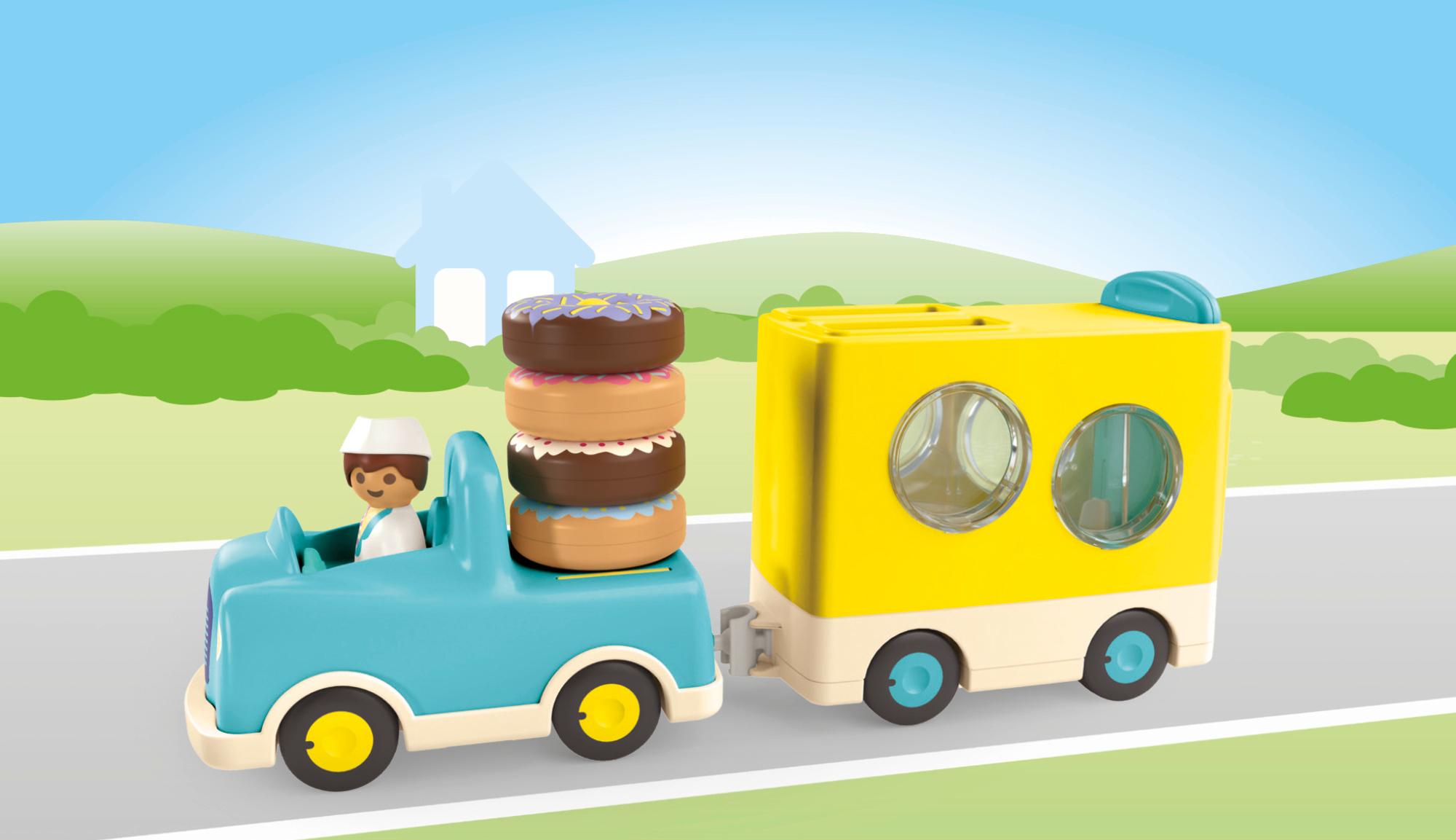 Produktbild PLAYMOBIL 71702 JUNIOR 1.2.3: Verrückter Donut Truck mit Stapel- und Sortierfunktion 7 von 9