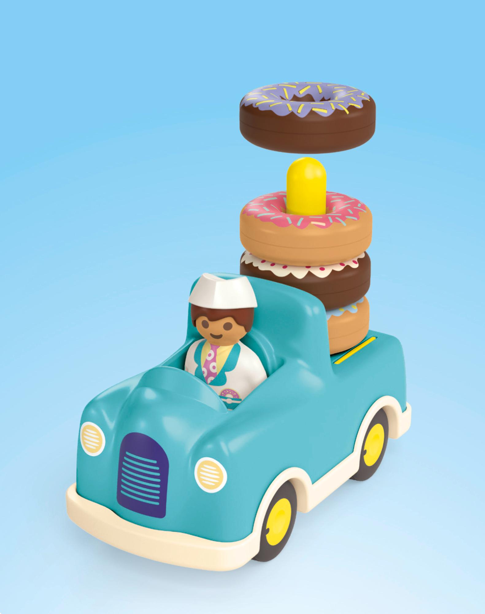 Produktbild PLAYMOBIL 71702 JUNIOR 1.2.3: Verrückter Donut Truck mit Stapel- und Sortierfunktion 6 von 9