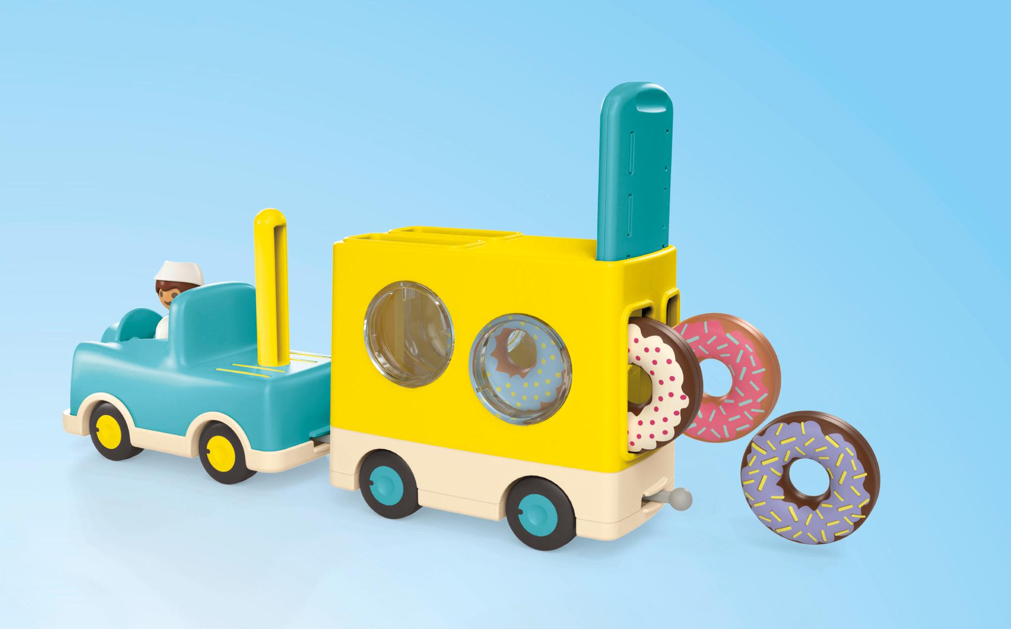 Produktbild PLAYMOBIL 71702 JUNIOR 1.2.3: Verrückter Donut Truck mit Stapel- und Sortierfunktion 5 von 9