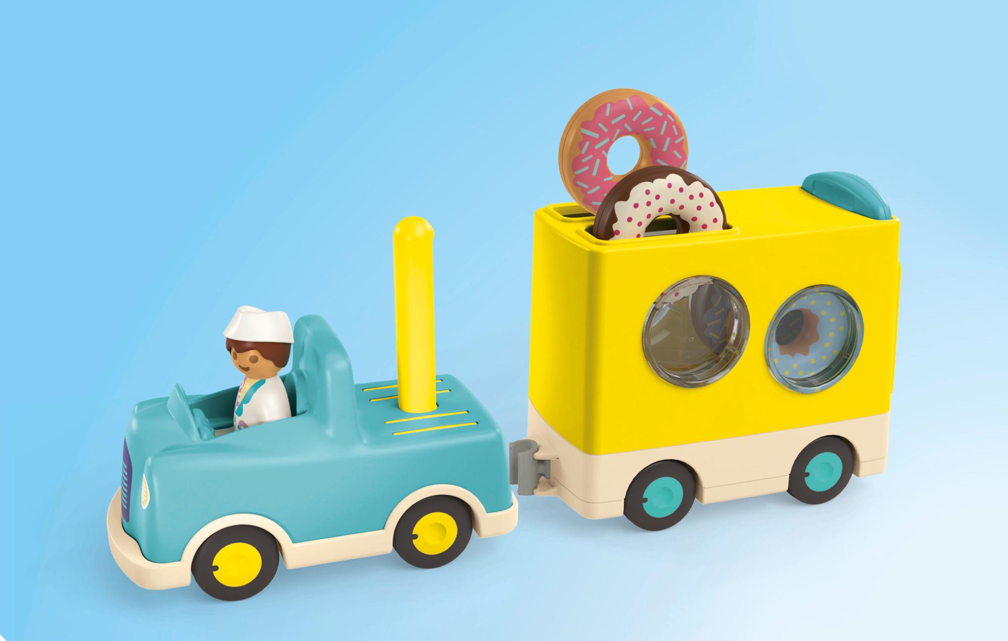 Produktbild PLAYMOBIL 71702 JUNIOR 1.2.3: Verrückter Donut Truck mit Stapel- und Sortierfunktion 8 von 9