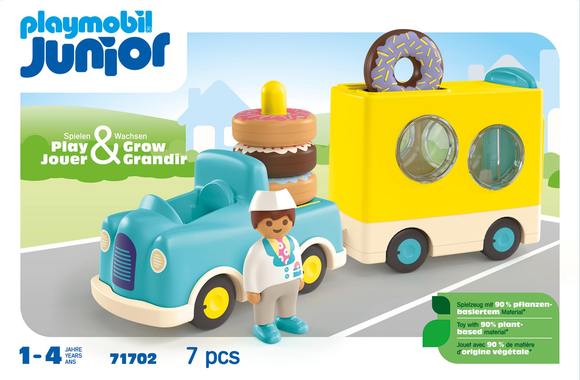 Produktbild PLAYMOBIL 71702 JUNIOR 1.2.3: Verrückter Donut Truck mit Stapel- und Sortierfunktion 3 von 9