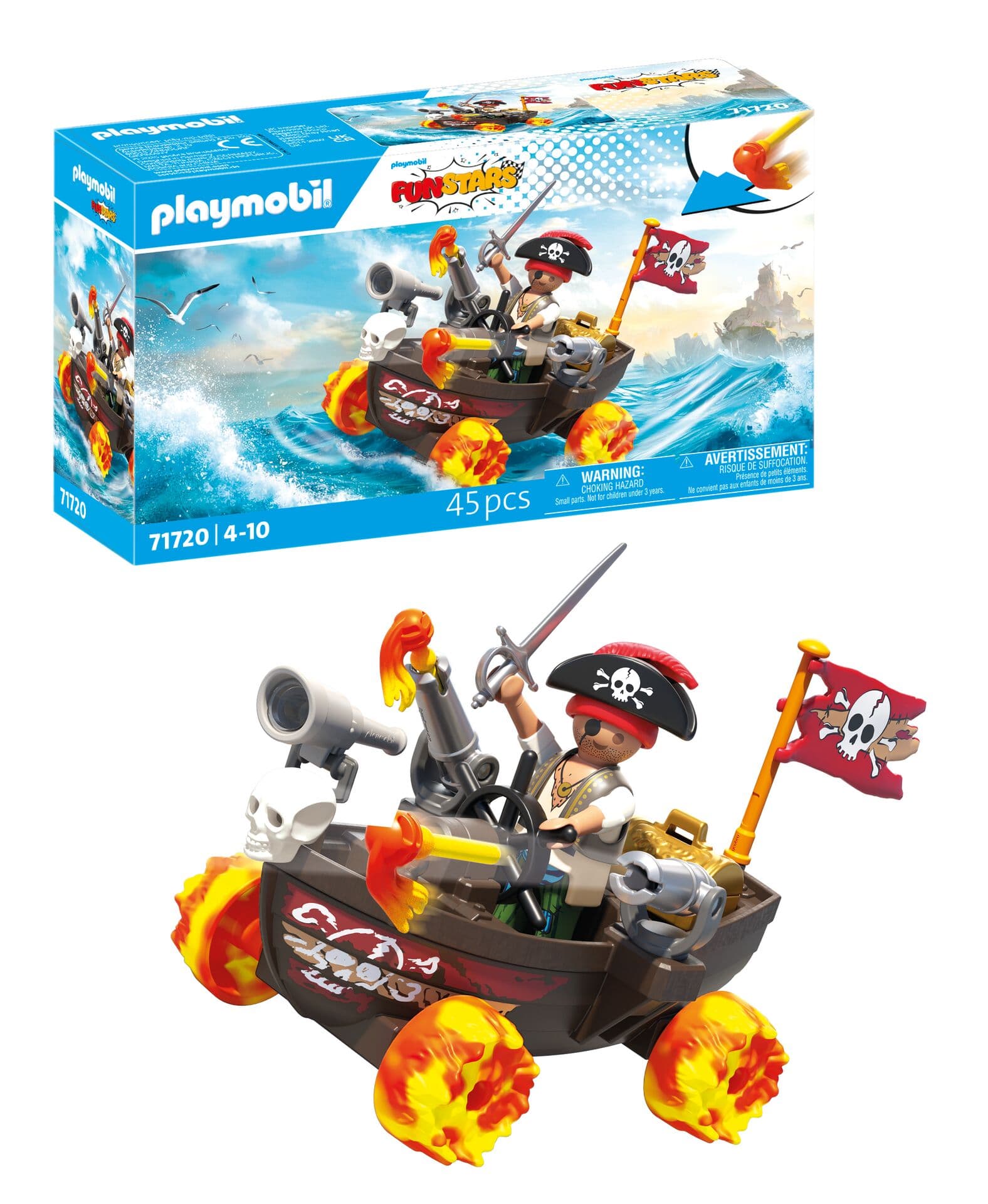 Produktbild PLAYMOBIL 71720 - Funstars - Rasendes Piratenboot 3 von 4