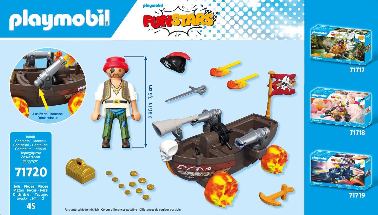 Produktbild PLAYMOBIL 71720 - Funstars - Rasendes Piratenboot 2 von 4