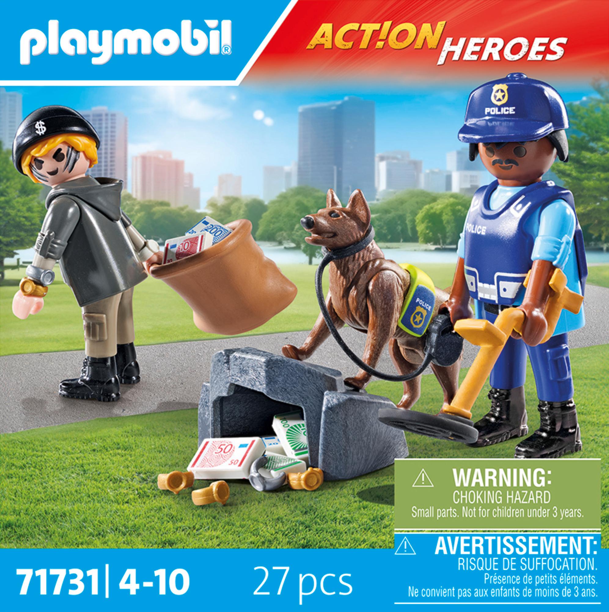 Produktbild PLAYMOBIL 71731 ACTION HEROES Spurensuche mit Hund 3 von 4