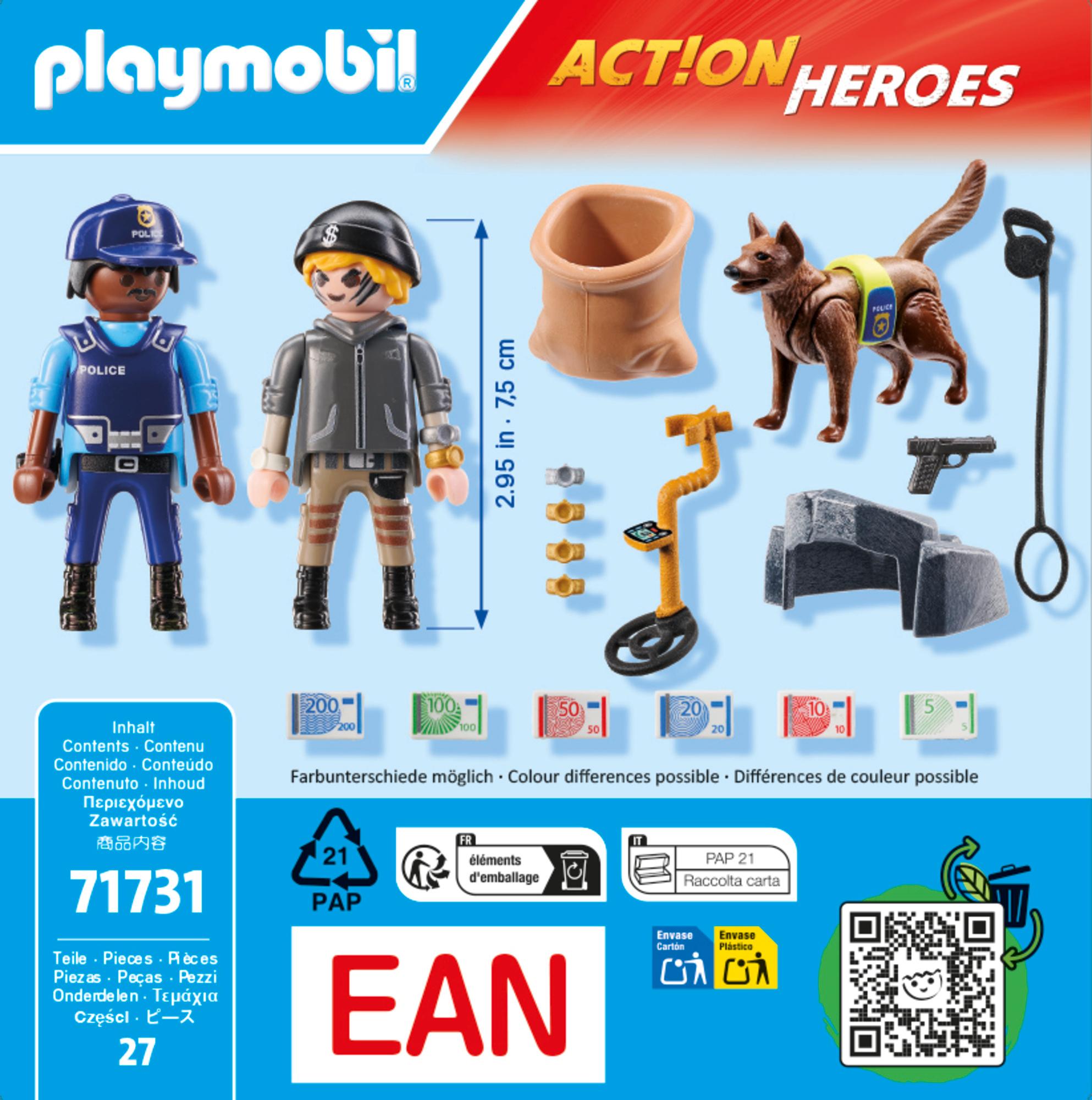 Produktbild PLAYMOBIL 71731 ACTION HEROES Spurensuche mit Hund 2 von 4