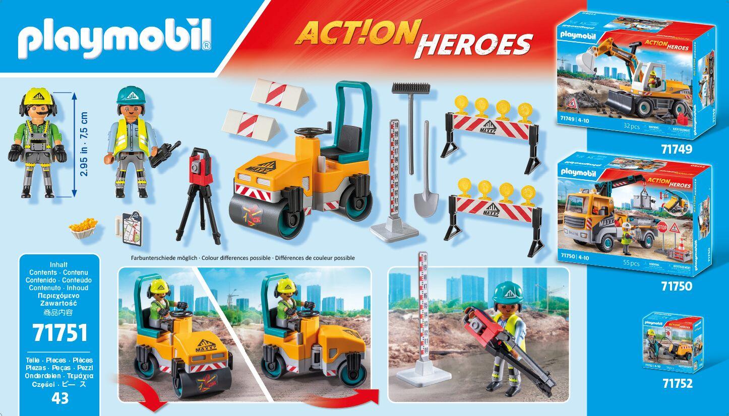 Produktbild PLAYMOBIL 71751 ACTION HEROES Straßenbaustelle 2 von 4