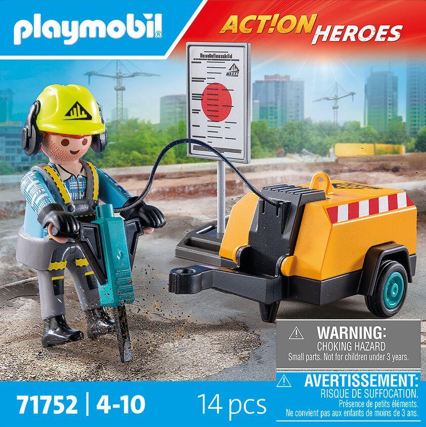 Produktbild PLAYMOBIL 71752 ACTION HEROES Bauarbeiter mit Meißel 3 von 4