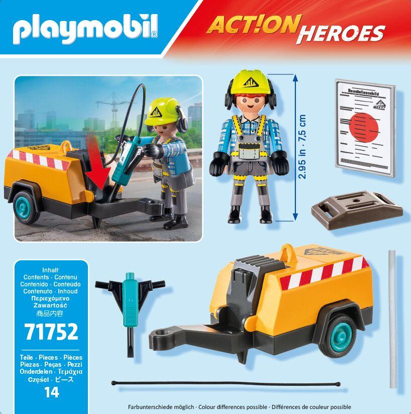 Produktbild PLAYMOBIL 71752 ACTION HEROES Bauarbeiter mit Meißel 2 von 4