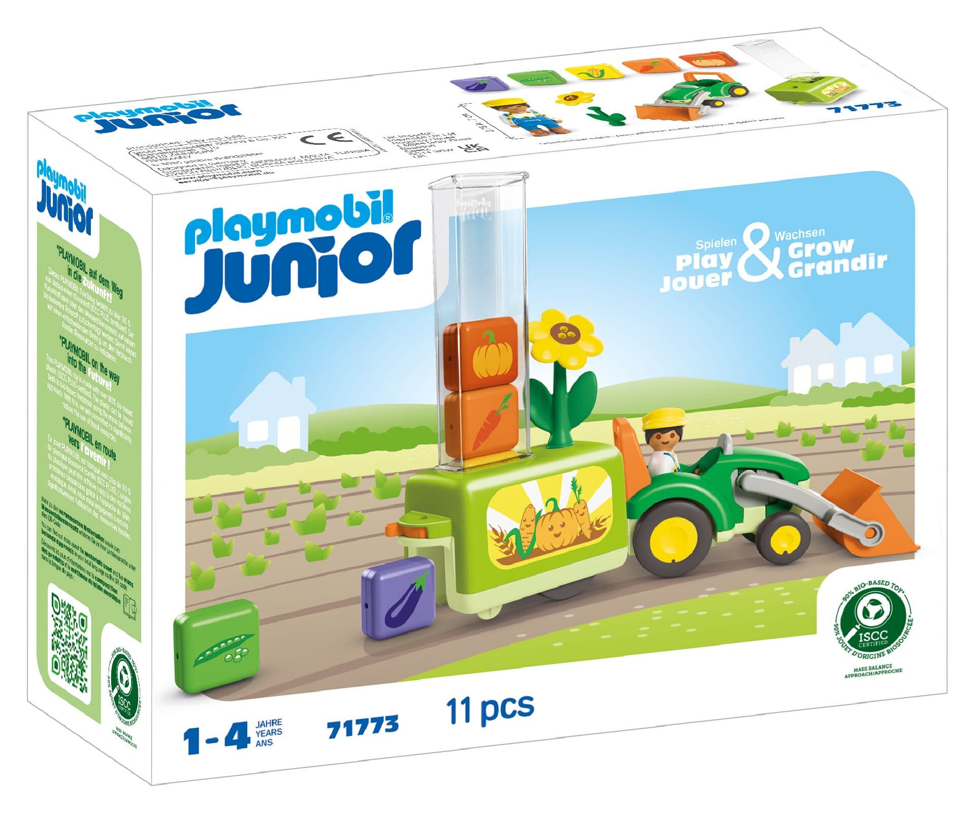 PLAYMOBIL 71773 JUNIOR Traktor mit lustiger Pflanzmaschine
