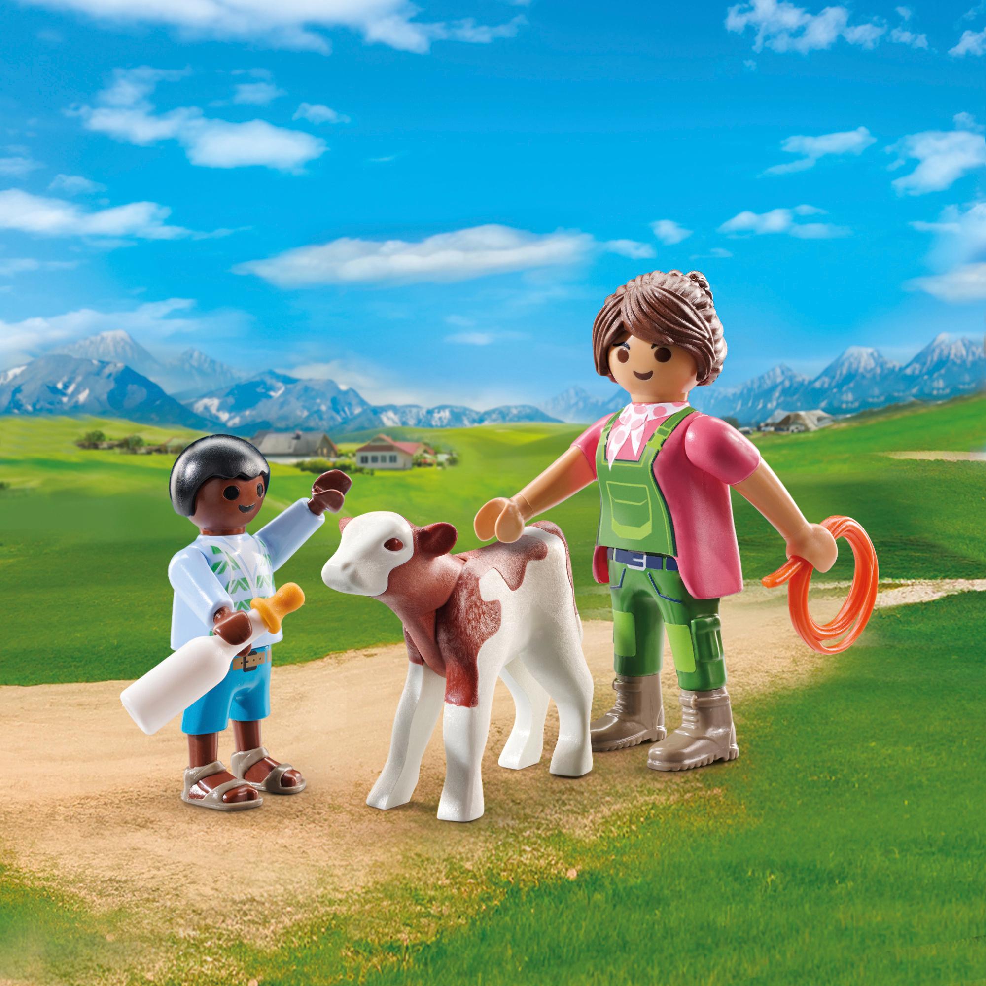 Produktbild PLAYMOBIL 71803 DUOPACK Bäuerin mit Kind und Kalb 4 von 4