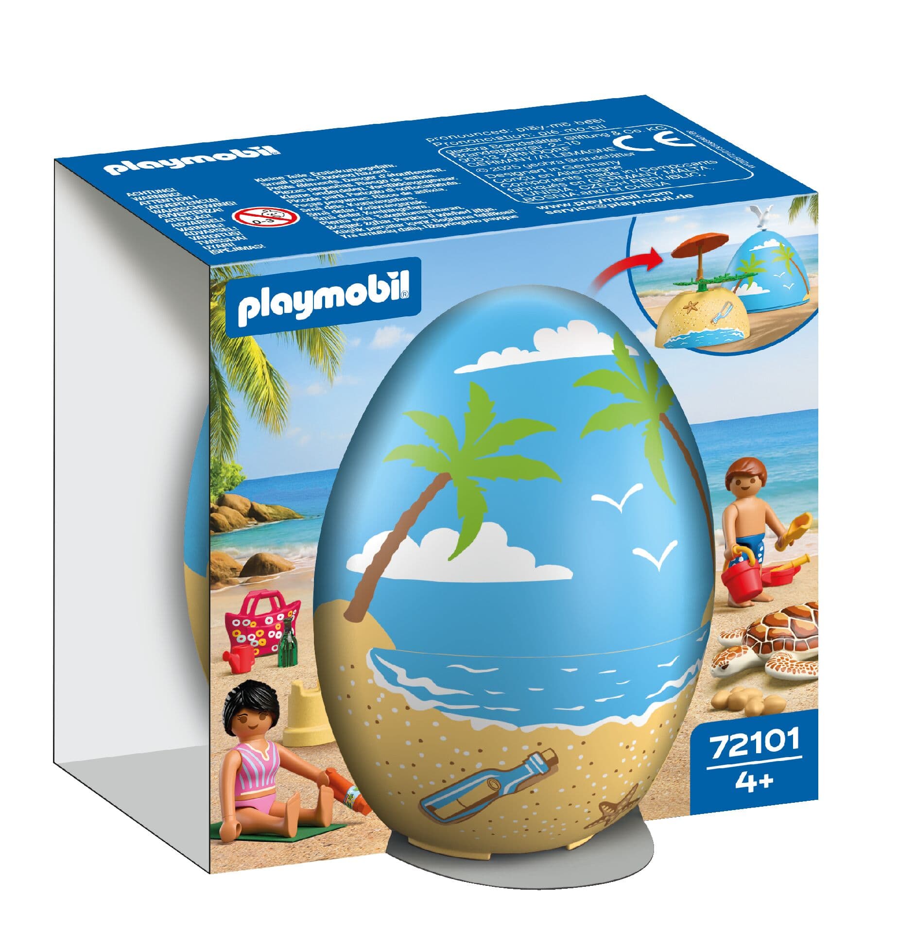 PLAYMOBIL 72101 - Vacation on the beach - Spiel-Ei: Strandurlaub